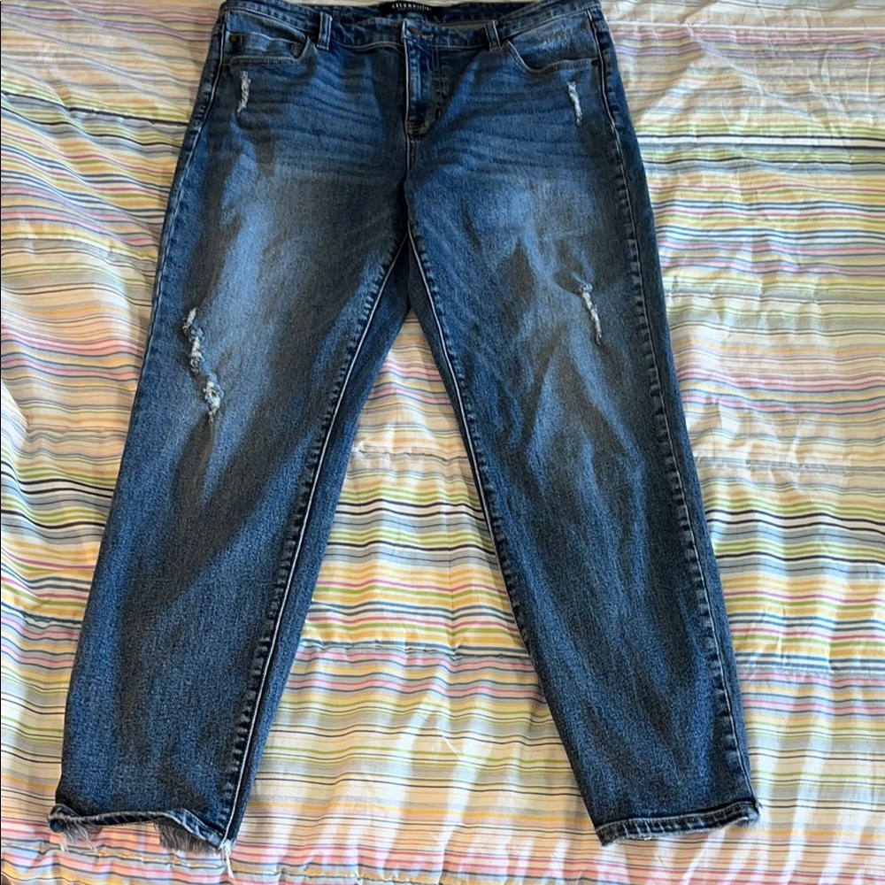 Liverpool Los Angeles The Girlfriend  Classic Distressed Blue Denim Jeans‎ 32